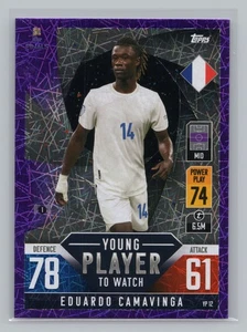 Topps Match Attax 101 Eduardo Camavinga Young Player Purple Foil #YP12 - Picture 1 of 2