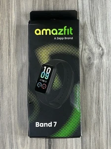 Amazfit Band 7 37.3 mm Fitness Tracker Smart Watch (Black) - Sealed NEW - Picture 1 of 9