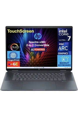 HP Spectre x360 2 en 1 16.0" Táctil Intel Core Ultra 7-155H 32GB 2TB SSD W11P Foto 1 de 4