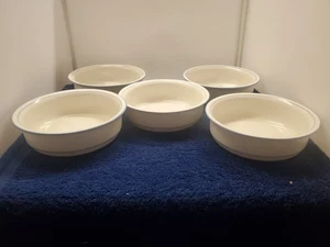 5er Set Lenox Himmelblau Nadelstreifen für Himmelblau Muster Coupe Suppenschalen LK - Bild 1 von 3