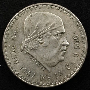 Mexiko 1 Peso 1947, Münze, Silber, Inv#D287 - Bild 1 von 2