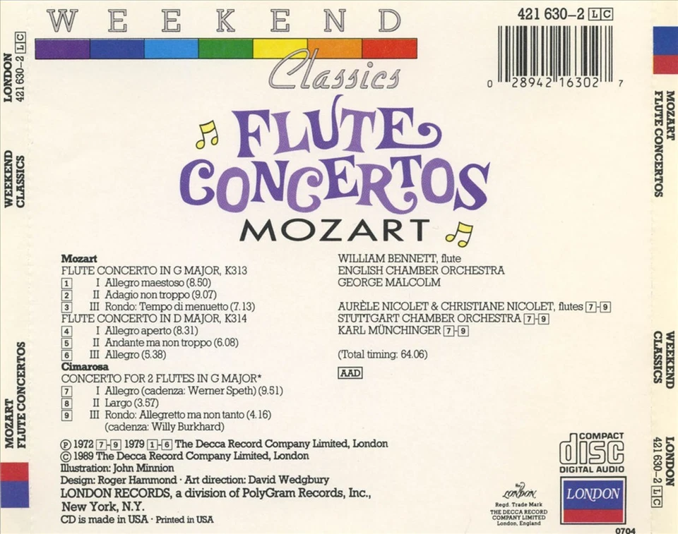 Mozart: Flute Concertos (CD, London)