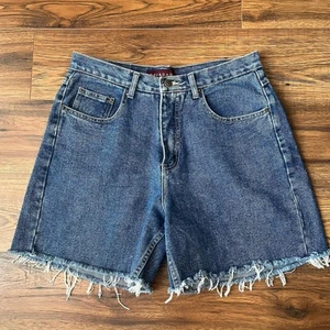 Vintage 90s Denim High Waisted Jean Mom Shorts Medium Wash Western Women 14 - Picture 1 of 7
