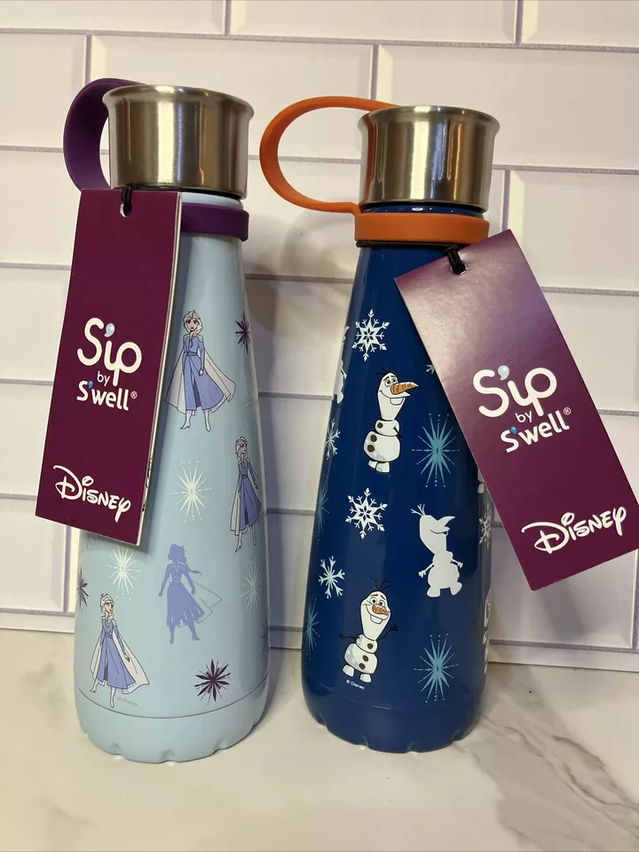 SIP by S'well Frozen 2 Olaf Water Bottle 10 Oz Blue White Stainless Steel