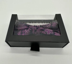 NEW The Men's Store Bloomingdale's 100% Silk Bow Tie Pink Blue Floral NWT - Picture 1 of 5