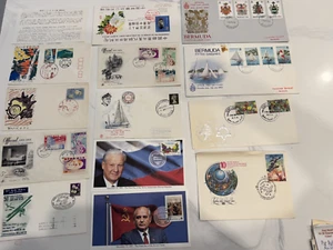 30 ITEMS FDC FOREIGN CANADA JAPAN GREECE UN BERMUDA LIBERIA RUSSIA USSR ADDRESSE - Picture 1 of 13