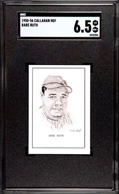 BABE RUTH 1950 Callahan Salón de la Fama Salón de la Fama Yankees SGC 6.5 Foto 1 de 2