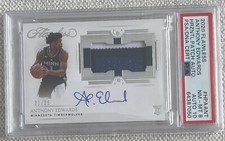 2020 Flawless Anthony Edwards Horizontal Rookie Patch Auto /25 PSA 8 Auto 10