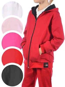 Hoodie Hooded Sweater Sweat Jacket Zipper Pullover Girls Children 30323 - Picture 1 of 41