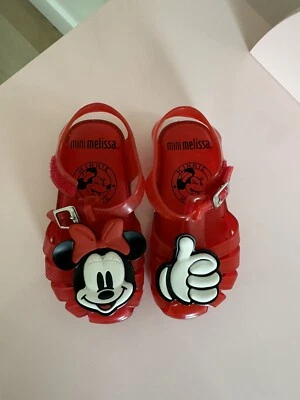 Mini Sapato Melissa Infantil Tamanho 8 Minnie Mouse Jelly Vermelho *Novo em folha com caixa* - Imagem 1 de 4