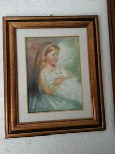 Ragazza con gatta, pittore Tristano Signorini - Foto 1 di 1