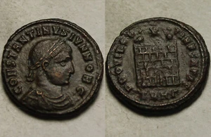 Constantine II as Caesar Rare genuine Ancient Roman coin Camp-gate star Heraclea - Picture 1 of 4