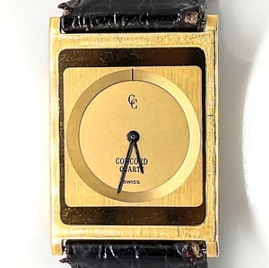 Concord Delirium 18K Gold Quartz Ultra-Thin Watch with Black Croco Band - Picture 1 of 10