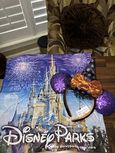 Disney Parks Exclusive 2019 Halloween Wicked Witch Hat Minnie Ears Headband - Picture 1 of 5