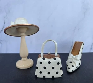Classic Couture ‘The Lady Grace Black and White Hat With Stand, Purse, And Shoe - Picture 1 of 6