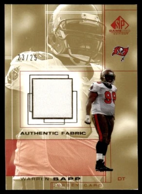 2001 SP Game Used Gold Warren Sapp Relic 23/25 Bucs #WS *Noles2148* - Image 1 of 2
