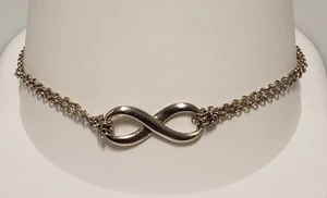 Tiffany & Co. Sterling Silver Double Strand Infinity Bracelet 7.5" - Picture 1 of 7