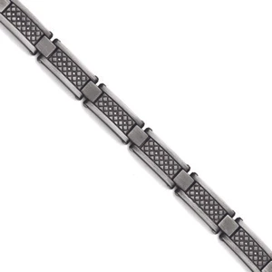 Chisel Stainless Steel Matte/Antiqued 1/10ct.tw Diamond Bracelet 9" - Picture 1 of 2