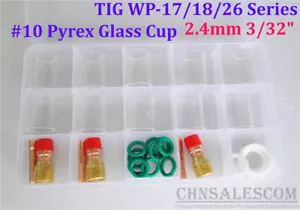 28 piezas Lente de gas retubosa de soldadura TIG #10 Kit de taza Pyrex WP-17/18/26 antorcha 3/32" - Imagen 1 de 8