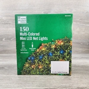 NEW HOME ACCENTS HOLIDAY 150 COUNT MULTI-COLORED MINI LED NET LIGHTS - Picture 1 of 10