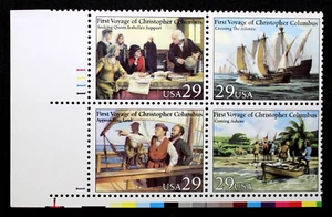 US Plate Block Stamps #2620-23 ~ 1992 29c Voyages of Columbus MNH RP17 - Picture 1 of 1