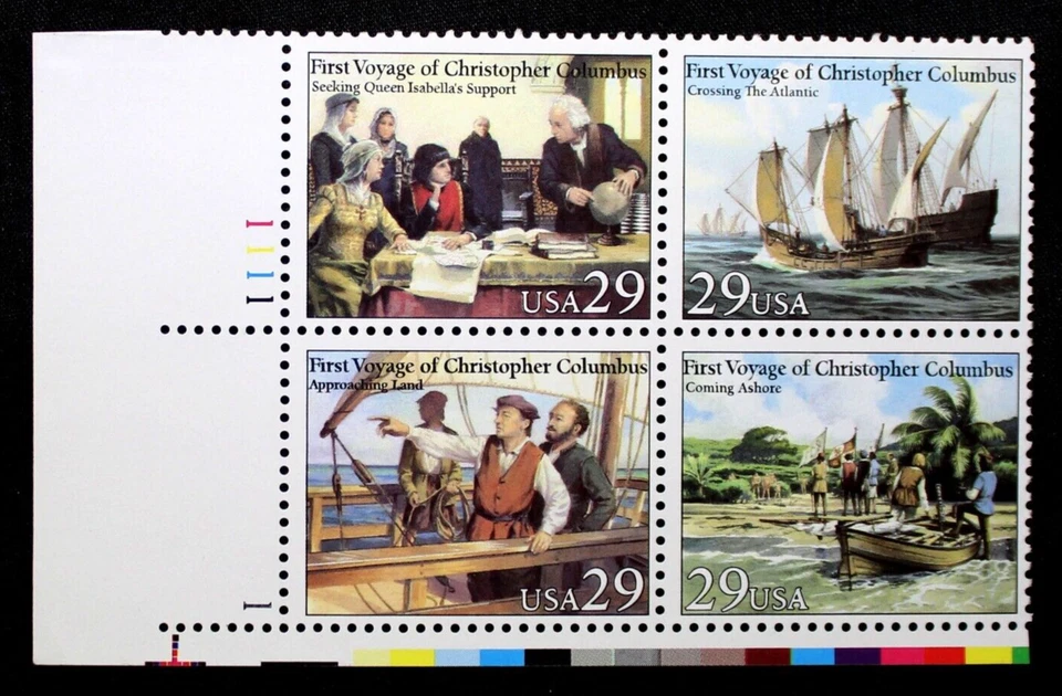 US Plate Block Stamps #2620-23 ~ 1992 29c Voyages of Columbus MNH RP17 - Image 1 of 1