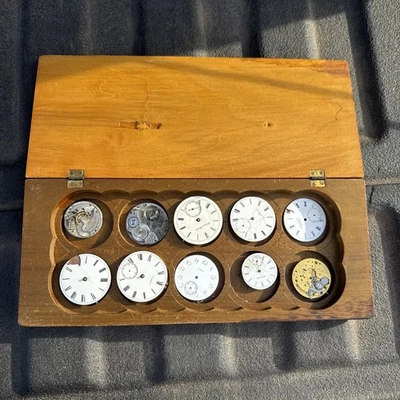 Lote de 9 movimientos de reloj de bolsillo y una cara extra lote 1 Foto 1 de 4