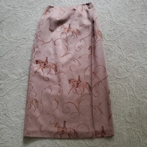 Talbots Brown Faux Suede Wrap Equestrian Horse Maxi Skirt 2 Petite - Picture 1 of 9