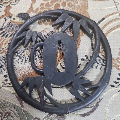 Vintage Tsuba Sward Guard Bamboo Openwork   - Image 1 of 3