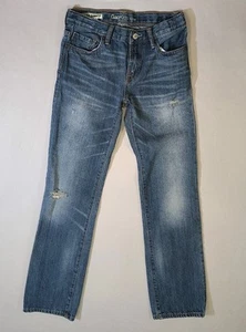 Gap Kids 1969 Boys Denim Blue Jeans Size 14 Waist Distressed medium wash - Picture 1 of 7