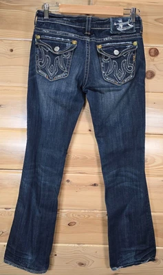 Pantalones de mezclilla Mek OaXaca corte bota para mujer talla 28X32 rockero motociclista occidental Y2K Foto 1 de 4