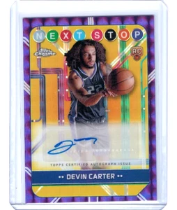 2024-25 Topps Chrome Devin Carter Next Stop Purple Geometric Rookie Auto RC - Imagen 1 de 1