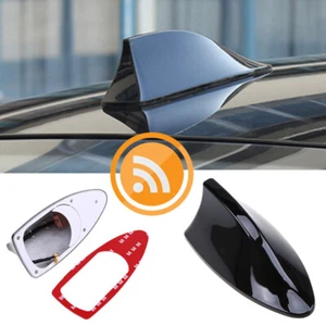 Fin Roof Car Antenna Black Shark Radio FM/AM Antena Cover Accessories Universal - Picture 1 of 9