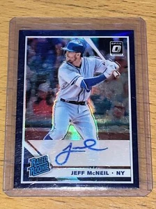 2019 Donruss Optic SSP #34/35 Jeff McNeil RC Rookie AUTO VIOLA PRIZM Mets - Foto 1 di 2