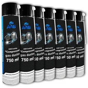 7 X AABCOOLING DRUCKLUFTSPRAY 750 ML AIR DUSTER REINIGUNG DRUCKLUFTREINIGER - Afbeelding 1 van 12
