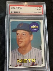 1969 Topps #480 Tom Seaver New York Mets VG-EX PSA 4 Graded Baseball Card