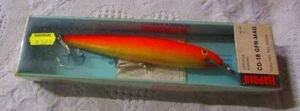 Wobbler original vintage Finlandia Rapala en caja original, sin usar, naranja y dorado - Imagen 1 de 6