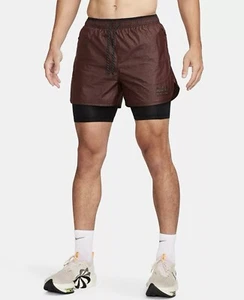 Nike Repel 7" 2-in-1 Running Shorts Running Division FB8544-227 Earth SZ XL - Picture 1 of 6