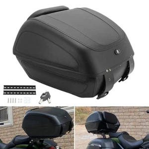 Motorcycle Top Storage Case Tour Tail Box Trunk Luggage Carrier w/Lock Black - Picture 1 of 13