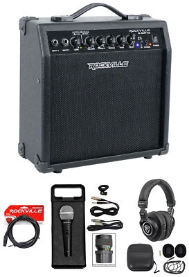 Rockville G-AMP 20w Guitar Amplifier Combo Amp Bluetooth/Delay+Mic+Headphones - Image 1 of 4