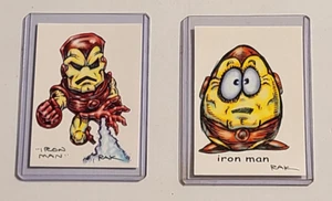 Marvel Iron Man Lote de (2) Tarjetas Coleccionables Arte Firmado por RAK - Imagen 1 de 2