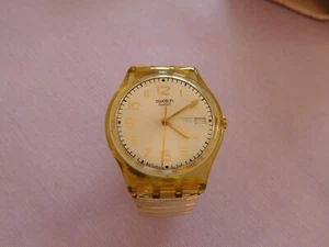 SWATCH Damen-Uhr mit Flexband, gebrauchter guter Zustand mit neuer Batterie - Bild 1 von 4