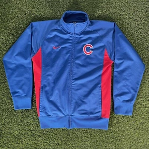 Nike Chicago Cubs Jumper Woman’s Track Jacket M 12/14 Blue Red Baseball MLB - Picture 1 of 10
