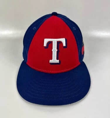 Texas Rangers New Era 59FIFTY Fitted Hat Red Blue Size 7 1/8 Baseball Cap - Image 1 of 4