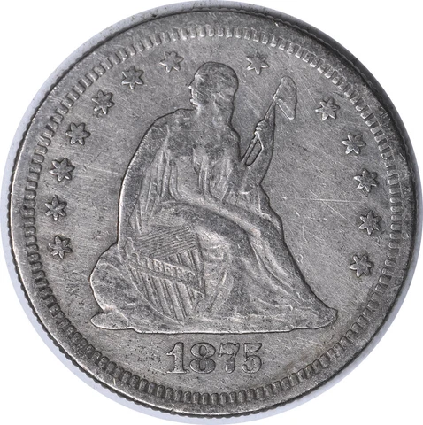 1875-S Liberty Seated Silver Quarter VF Uncertified #1130 Cover