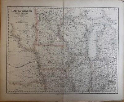 Mapa original de Estados Unidos América del Norte de 1862 según Calvin Smith & Tanner Foto 1 de 3