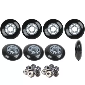 Ruote da pattino in linea HILO SET 72mm 80mm 82A nere hockey all'aperto -Abec 5 cuscinetti - Foto 1 di 4