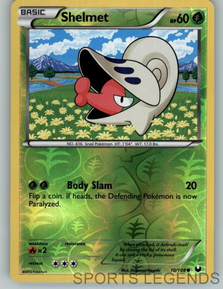 2012 pokemon Dark Explorers reverse holo Shelmet 10/108 - Image 1 of 1