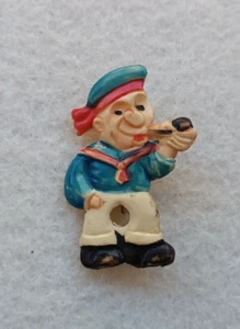 VINTAGE SAILOR PIRATE PLASTIC BROOCH 50'S - Picture 1 of 2