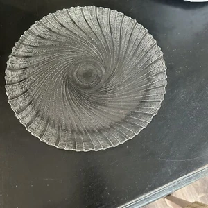 Vintage Arcoroc Glass Platter 13" Seabreeze Pattern Swirl Clear Usa - Picture 1 of 5
